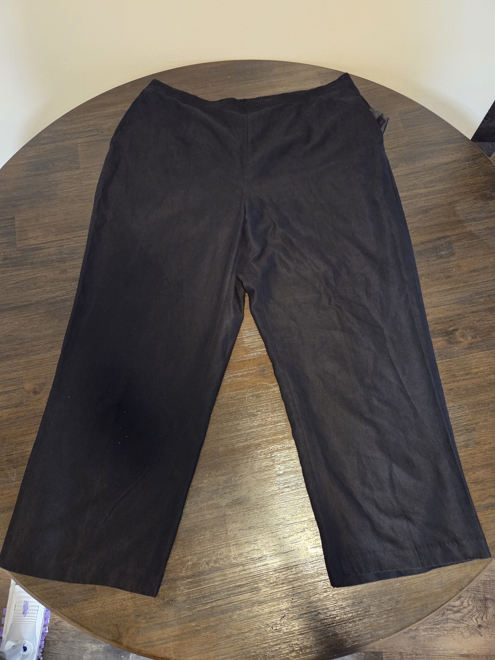 Alfred Dunner Black Wide Leg Pull On Pants Womens 20W Elastic Waist Trousers